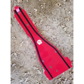 Kased Plates '01-'06 YAMAHA RAPTOR 3MM RED Lifetime Warranty Poly Skid Plate