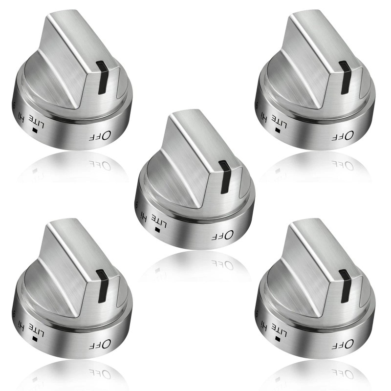 DPHealth 5PCS Stainless Steel Control Knob Compatible with GE Gas