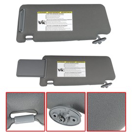Silscvtt A Pair Gray Driver and Passenger Side Sun Visor Replacement for 2005-2015 Tacoma 74320-35C10-B0 74310-35C10-B0 74320-04181-B1 74310-04181-B1