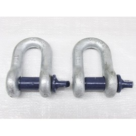 Galvanised Lifting Dee Shackles Screw Pin 1 Ton X2 (1T D Towing Rigging 1000KG)