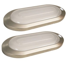 Facon 2-Pack RV Ceiling Light Fixture with Switch, Brushed Nickel, 12V RV Interior Light for RV Motorhomes Camper Caravan Trailer Boat, 2 Pack