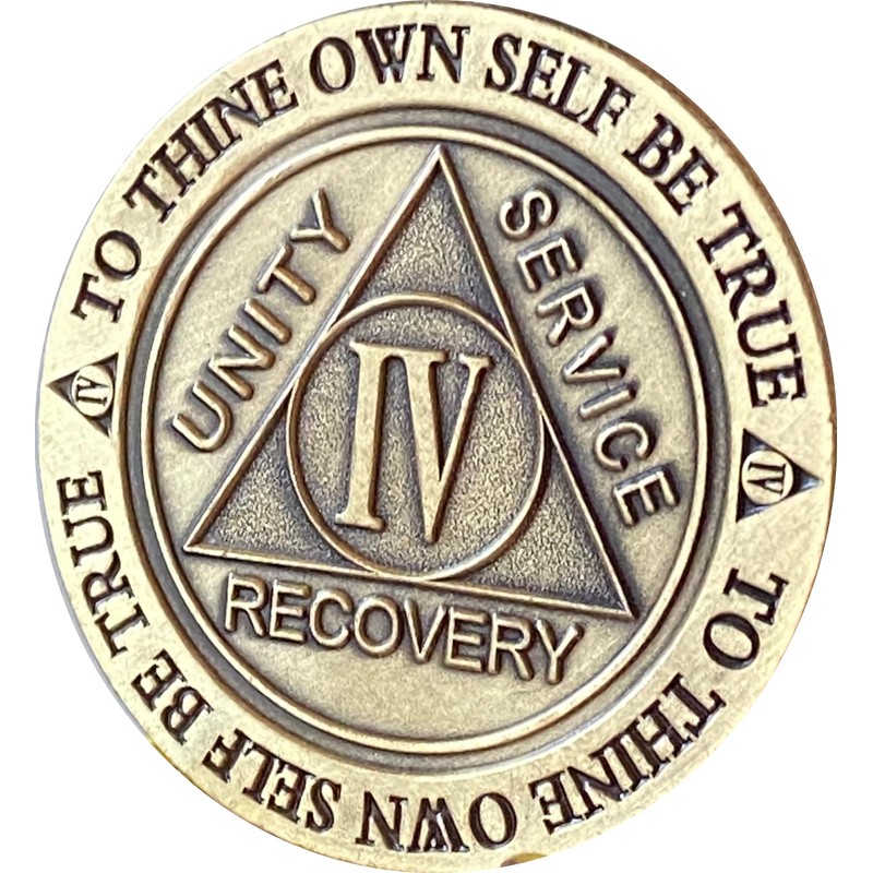 4 Year AA Medallion Trust God Clean House Help Others
