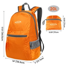 G4Free 20L Ultra Lightweight Foldable Backpack Packable Water Resistant Daypack Small Hiking Rucksack for Outdoor Walking Camping Traveling Unisex