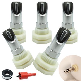 5 PCS Pig Waterer Nipples for Barrel Kit, Stainless Steel Pig Waterer with Water Tank Connectors, Automatic Pig Watering System for Pig Sows Goats Swine Piglets Drinking