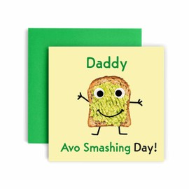 Huxters Birthday Cards for Men – Avo Smashing Daddy Birthday Card – Birthday and Father’s Day Funny Birthday Card with Recyclable Envelope Included – Original Illustrative Artwork (Daddy)