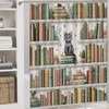 4PCS Cute Kitten Bookshelf Shower Curtain Set 72W X 72L,