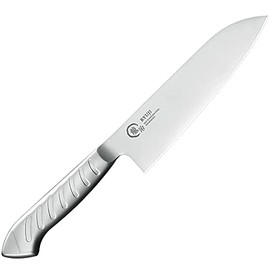 Shimomura Kougyou Made in Japan [Ryuji All Stainless Steel] Santoku 6.7 Inches (170 mm) Molybdenum Vanadium Steel Dishwasher Safe RYO-101 Made in Tsubame-Sanjo, Niigata