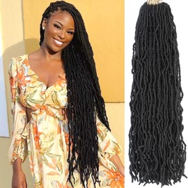 Faux Locs Crochet Hair Soft Locs 30 Inch 7 Packs Long Black Crochet Locs For Natural Butterfly Locs Crochet Hair For Women Goddess Locs Synthetic Pre looped Crochet Braids (30 Inch (Pack of 7), 1B#) | Alrence