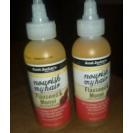 Aunt Jackie's LOT OF 2 Aunt Jackie's Nourish My Hair Flaxseed & Monoi Oil - 4 oz each