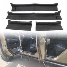 Wocch for Jeep JL Door Sill Guards 4 Door Entry Guard Protector Black Soft Rubber Scratch Cover Decal Sticker for Jeep Wrangler JL JLU Gladiator JT 4-Door 2018 2019 2020 2021 2022 2023 2024