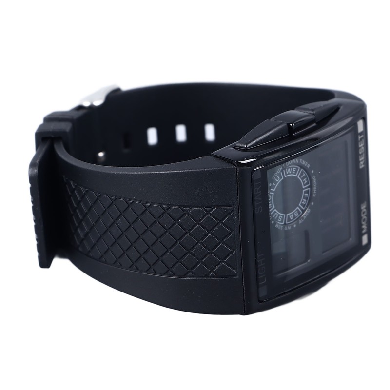 Digital Sport Watch Waterproof Stopwatch PU Leather Strap LED Luminous
