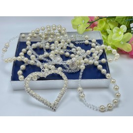 Non-catholic Wedding Lasso Imported High End Crystal Pearls/Lazo Para Boda No Catolico en Perlas de Crystal Color Beige, Heart Wedding Lasso