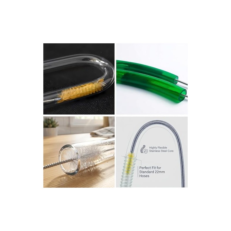 Cepillo de desagüe flexible, limpiador de nailon, manguera elástica de