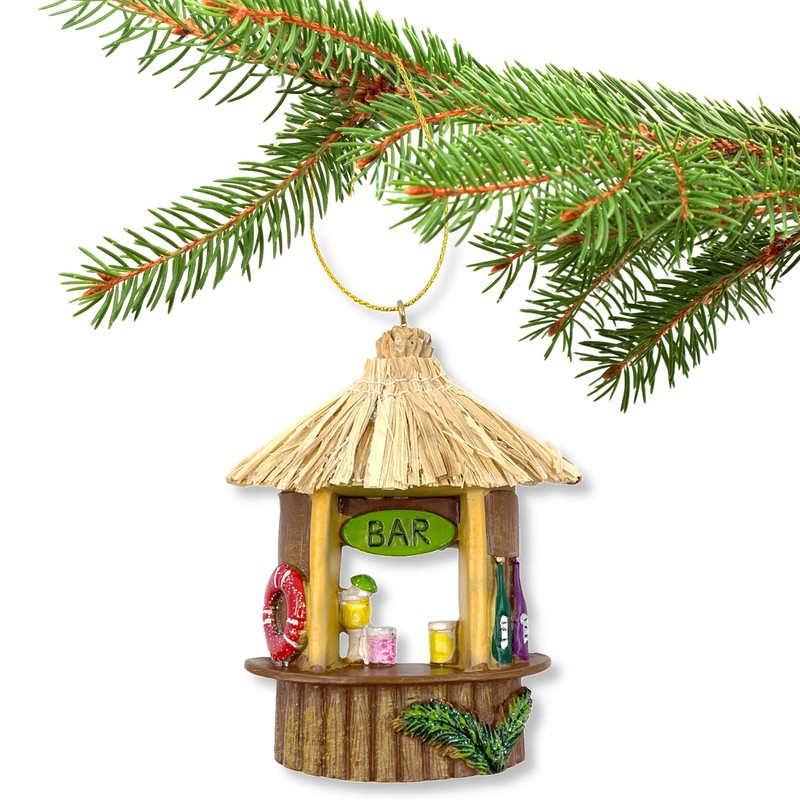 Tiki Bar Ornament - Coastal Beach Decoration for Tree