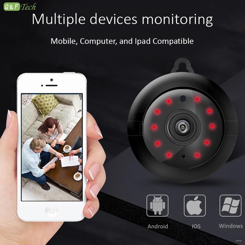 Q&F Tech V380Pro Mini WiFi Wireless HD Video Camera with