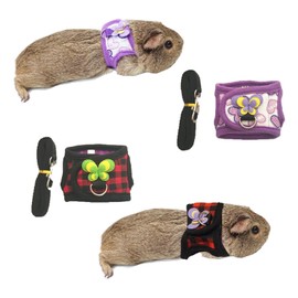 2 Pack Guinea Pig Harness and Leash, Adjustable Anti-Escape Vest for Guinea Pigs, Rats, Ferrets, Chinchillas,Lizards, Squirrels, Comfortable Harnesses for Outdoor Walking(Purple&Red,S)