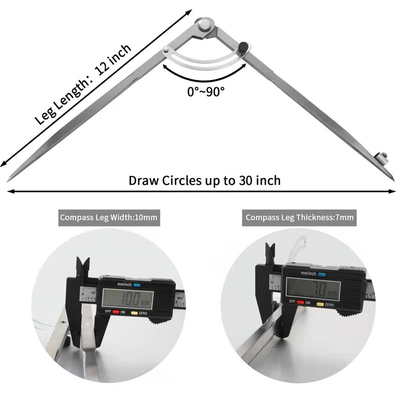 16 inch Compass for Geometry, Compass for Woodworking, Precision Woodworking
