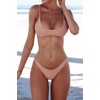 SherryDC - Traje de baño de bikini brasileño con cuello