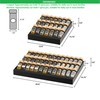 Wobmmi Expandable Metal Spice Drawer Organizer,3-Tier Slanted Seasoning Jars Tray