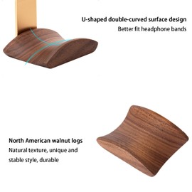 Headset Holder, Headphone Holder, Headphone Stand, Headphone Wall Mount for Audio, Studio and PC Gaming Headphones (Walnut)