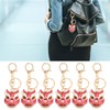 6pcs Lion Dance Keychains Cute Funny Rust Prevention Rhinestone Keychain