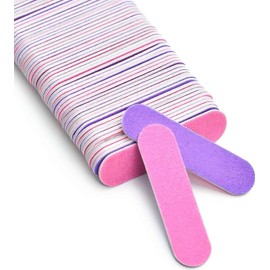 HUIANER 300 Pack Disposable Nail Files (180/240 Grit), Double Sided Emery Boards Nail File Buffer Set for Home or Professional Manicure Tools (Purple and Pink)