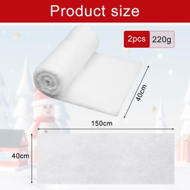 LPAMABA Pack of 2 40 x 150 cm Artificial Snow Blanket Christmas Artificial Snow Blanket Artificial Snow Mat Christmas Thick Snow Blankets White Christmas Decoration for Village Background Decorations