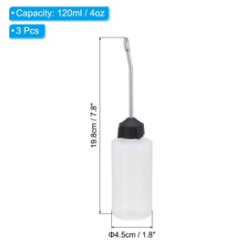 PATIKIL 120ml 4oz Needle Oiler, 3 Pcs Glue Applicator Bottle Gun Oil Bottle with Precise Blunt Needle Tips for Sewing Machine DIY Craft, White