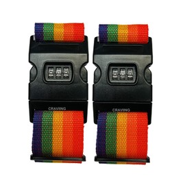 Twin Pack Heavy Duty Luggage Belt Strap for Suitcases, Adjustable Travel Luggage Belt with Password Lock Clip, Luggage Belt, Luggage Strap