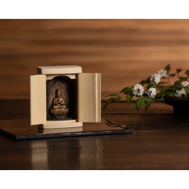 Hisuku Mingon Dainichi Nyorai Buddha Statue with Kitchen (Antique Finish), Kongo Yamama, Prayer, Hirohoku Master, Kurumi, Fuddo Myo, Zodiac Amulet (T00254-L)