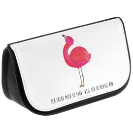 Mr. & Mrs. Panda Flamingo Proud Cosmetic Bag, White, Hand Drawn