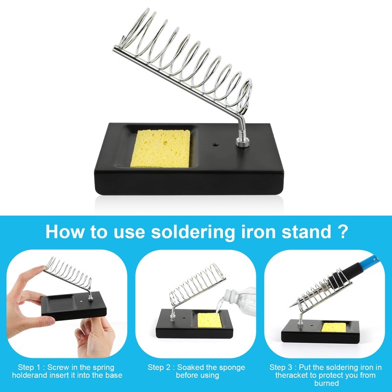 60W Soldering Iron Kit, Adjustable Temperature Welding Tool with LCD
