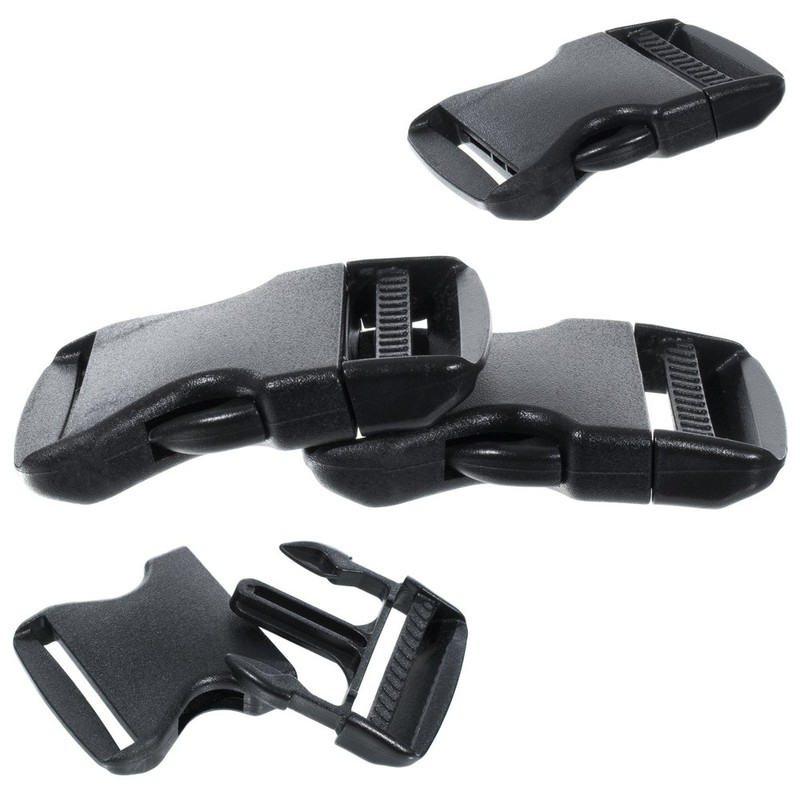 12 Pack 2 Inch Side Quick Release Plastic Black Buckles