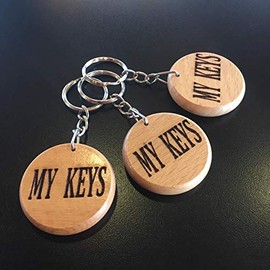 My Keys Fob Engraved Wooden Keyring Keychain Made to Last