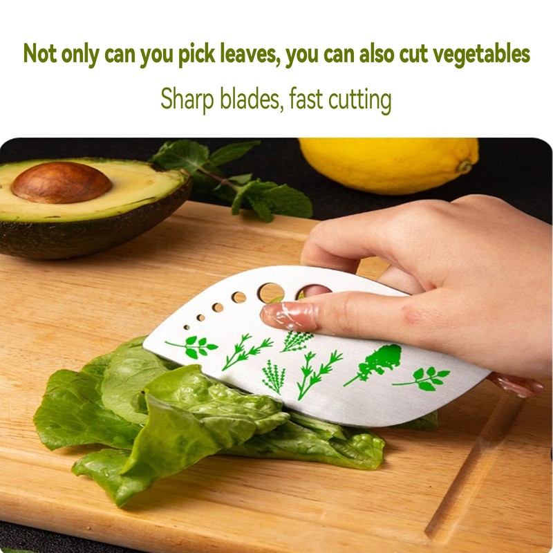 VZU Herb Stripper, 9 Hole Stainless Steel Herb Cutter Leaf