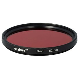vhbw Universal Colour Filter for Camera Lenses with 52 mm Filter Thread Red Filter