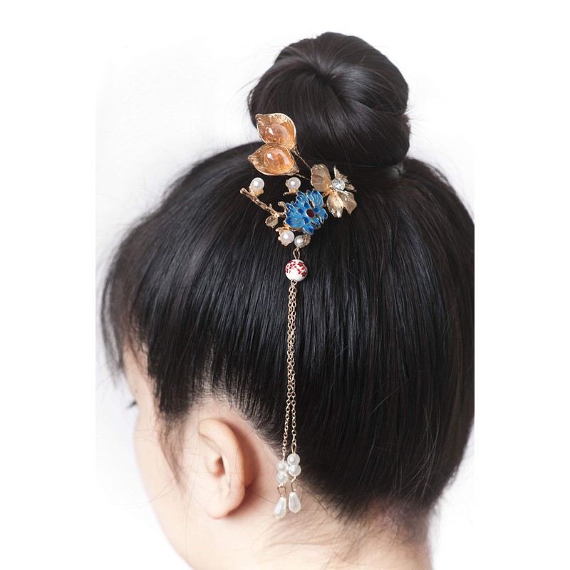 Donaly Kanzashi Hair Ornament, Asian Taste, Set of 2, Women’s
