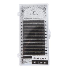 FELICIA Flat Lash Matte Eyelash Extensions Ultra Soft Single Matsueku Eyelash SC Curl 0.15 Thickness 0.4 inches (11 mm)