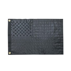 Black American Flag 12x18 Inch Embroidered American USA All Black Flags Made from Nylon Heavy Duty US Boat Flags for Outdoor with 2 Brass Grommets
