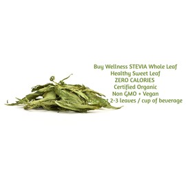 Buy Wellness Stevia Leaves Organic Dried Stevia Leaf Whole Stevia leaves Zero Calorie 2 oz