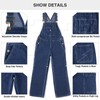 HISEA Boys' Denim Bib Overalls Size 4-16, Boys Youth Relaxed