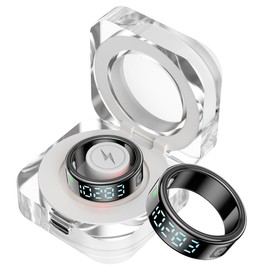 Yeforu Smart Ring Men Women Fitness Ring with LED Screen Display Digital Pedometer Step Counter Calorie Heart Rate Monitor Sleep Ring Health Tracker Smart Rings for Android & iOS Phones