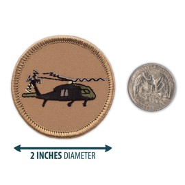 Blackhawk Helicopter Patrol Patch - 2" Diameter Round Embroidered Patch (Peel & Stick Adhesive)