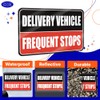 GEEKBEAR Delivery Vehicle Frequent Stops Sign (Yellow/Black, 2 Pack)