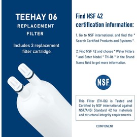 TEEHAY KAD3RXD1 Water Filter 3 Replacement, Compatible with KitchenAid T1RFWB2, KAD3RXD1, KBSD708MPS, KBSD708MSS, KBSD708MBS, KBSD702MPS, KBSD702MSS, KBSD706MPS, 3 Pack