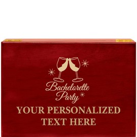 Crown Awards Bachelorette Party Rosewood Humidor Gift, Customize with Your Own Text Engraving