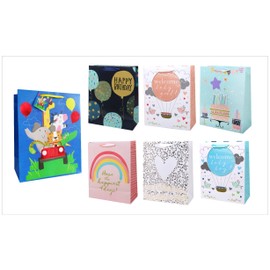 6-Count Set Of Large Size Beautiful & Unique Gift Bags and 1 Jumbo Bag(Large)