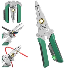 8 In 1 Wire Stripping Pliers, Wire Stripper with Voltage Tester, Electrician Pliers Cable Stripper Tool for Cutting and Pulling, Wire Twister Tool, Crimper, Splitting, Electrician Repair Tool (1-PC)