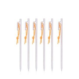 Boundless Voyage Titanium Pegs, Forged, Lightweight, Strong, with Reflective Rope, 7.9/9.4/11.8/13.8/15.7 inches (20/24/30/35/40 cm), 4/6 Set, Titanium, Tent Peg, Tarp Stake, Outdoor/Camping Gear, for