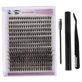 Ipetboom Eyelash Extension Kit 1 Set Cluster Lashes with Remover for Easy Diy Application